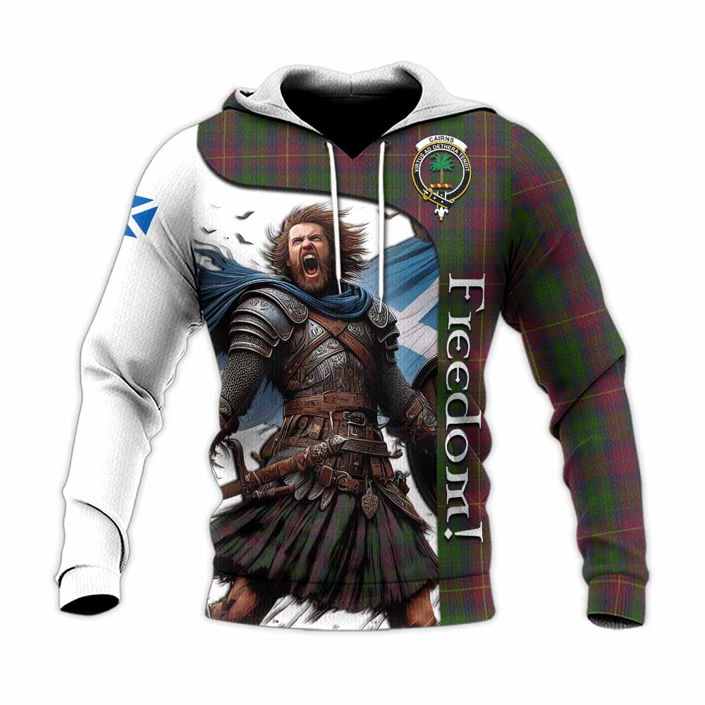 Tartan Vibes Clothing Cairns Crest Tartan Knitted Hoodie Inspired by the Freedom of Scottish Warrior