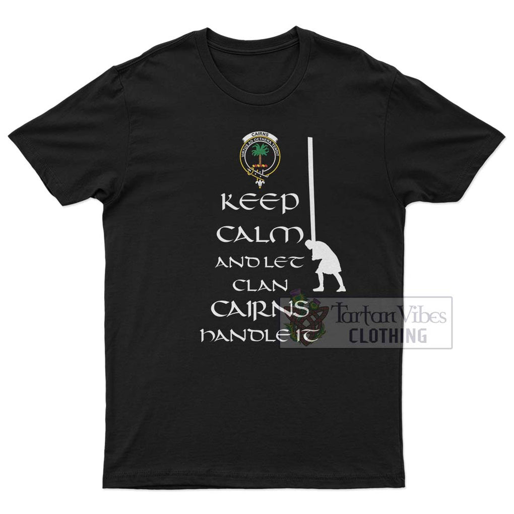 Cairns Clan Men's T-Shirt: Keep Calm and Let the Clan Handle It Caber Toss Highland Games Style White - 2D-tartanvibesclothing