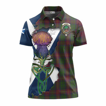 Tartan Vibes Clothing Cairns Tartan Family Crest Women's Polo Shirt Scottish Thistle Celtic Inspired