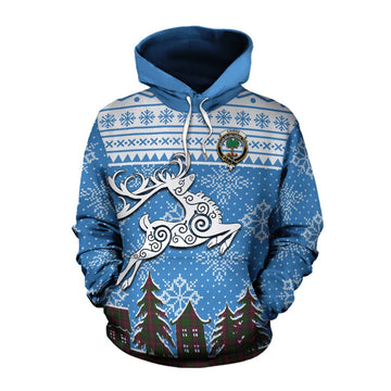 Cairns Clan Christmas Cotton Hoodie Celtic Reindeer Style