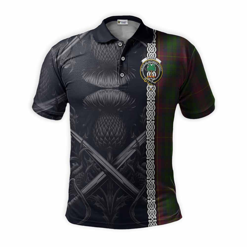 Cairns Tartan Polo Shirt with Family Crest Cross Sword Thistle Celtic Vibes Kid - Tartan Vibes Clothing