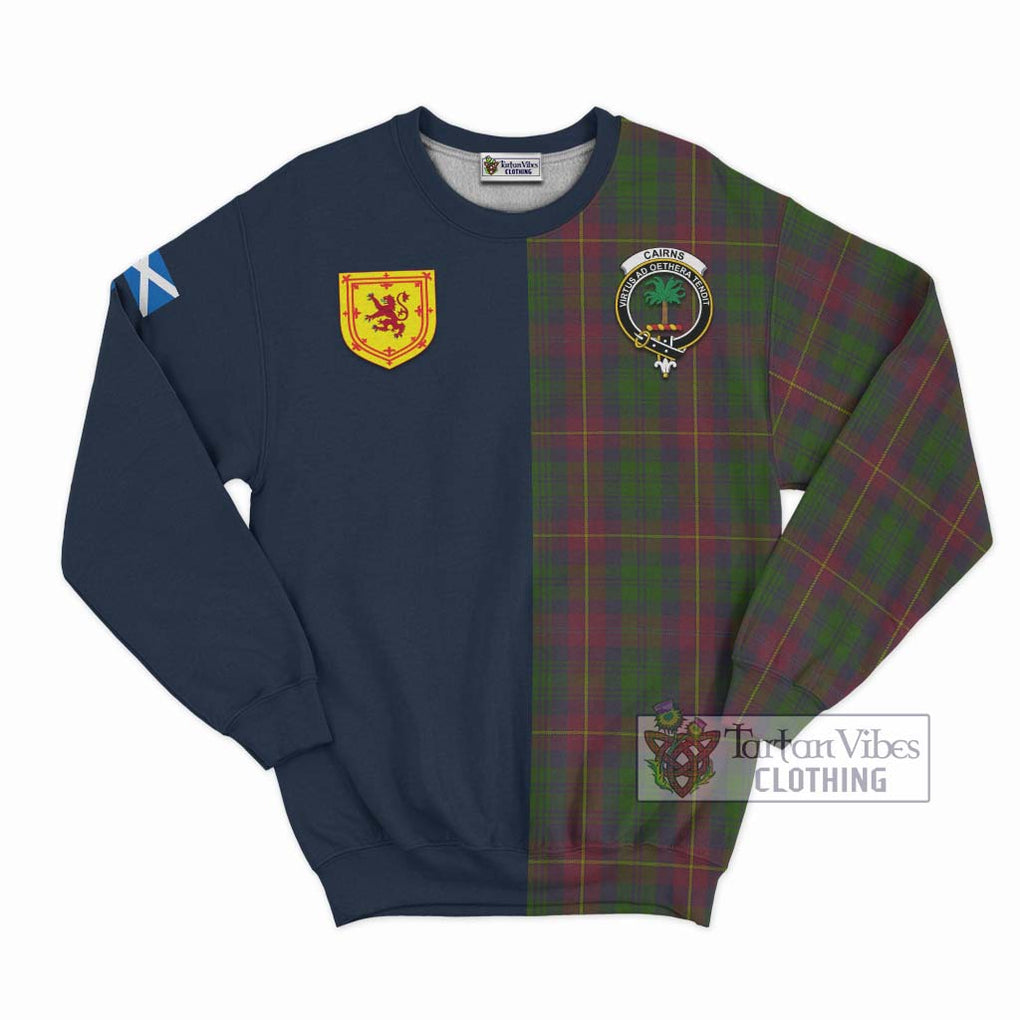 Cairns Tartan Sweatshirt Alba with Scottish Lion Royal Arm Half Style Unisex - Tartan Vibes Clothing