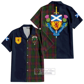 Cairns Tartan Hawaiian Shirt Alba with Scottish Lion Royal Arm Half Style Kid - Tartan Vibes Clothing
