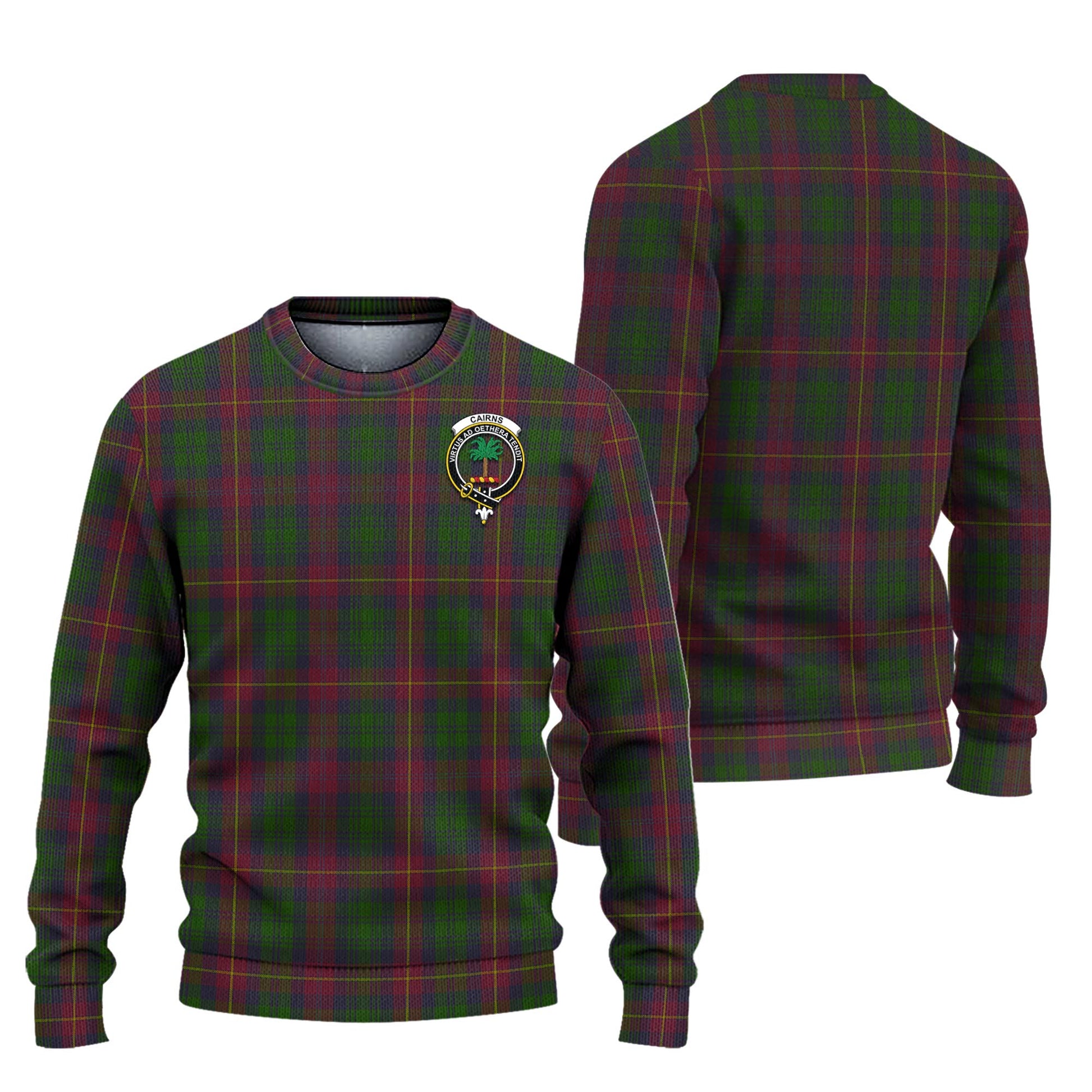 Cairns Tartan Ugly Sweater with Family Crest Unisex - Tartan Vibes Clothing
