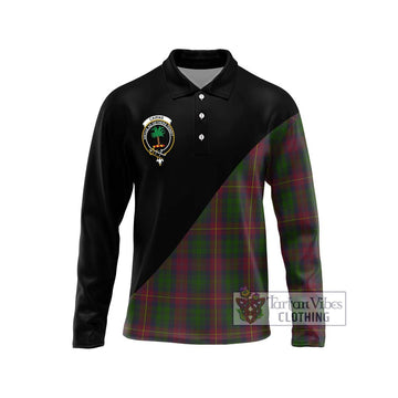 Cairns Tartan Long Sleeve Polo Shirt with Family Crest and Military Logo Style Unisex - Tartan Vibes Clothing