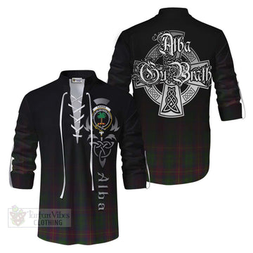 Cairns Tartan Ghillie Kilt Shirt Featuring Alba Gu Brath Family Crest Celtic Inspired Men - Tartan Vibes Clothing