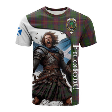 Tartan Vibes Clothing Cairns Crest Tartan Cotton T-shirt Inspired by the Freedom of Scottish Warrior