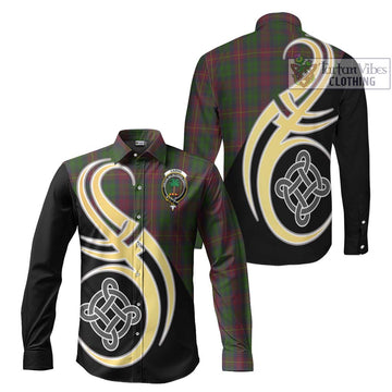 Cairns Tartan Long Sleeve Button Shirt with Family Crest and Celtic Symbol Style Men's Shirt S - Tartan Vibes Clothing