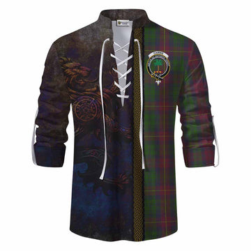 Cairns Tartan Family Crest Ghillie Kilt Shirt Alba Gu Brath Be Brave Lion Ancient Style Men - Tartan Vibes Clothing