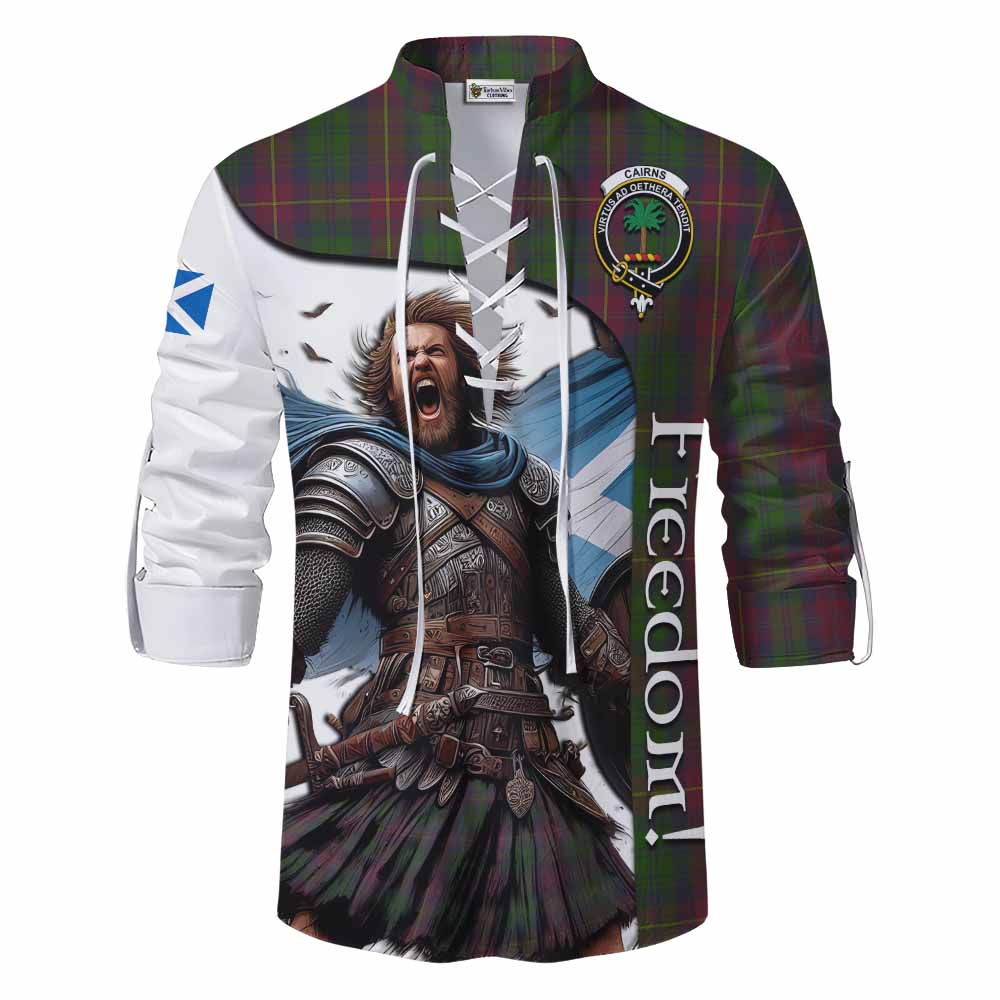 Tartan Vibes Clothing Cairns Crest Tartan Ghillie Kilt Shirt Inspired by the Freedom of Scottish Warrior