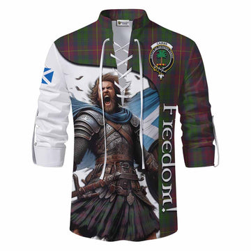 Tartan Vibes Clothing Cairns Crest Tartan Ghillie Kilt Shirt Inspired by the Freedom of Scottish Warrior