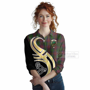 Cairns Tartan Women's Casual Shirt with Family Crest and Celtic Symbol Style Female - Tartan Vibes Clothing