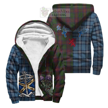 Cairns Tartan Sherpa Hoodie Happy St. Andrew's Day Half Tartan Style Unisex S - Tartan Vibes Clothing