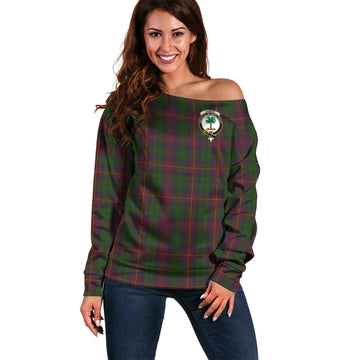 Cairns Tartan Off Shoulder Women Sweater with Family Crest Women - Tartan Vibes Clothing