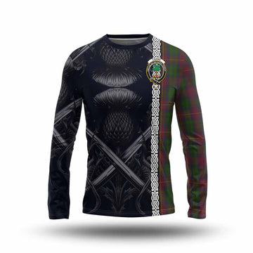 Cairns Tartan Long Sleeve T-Shirt with Family Crest Cross Sword Thistle Celtic Vibes Unisex - Tartan Vibes Clothing