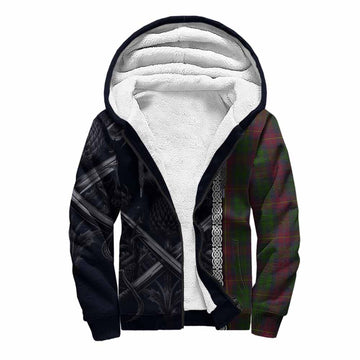Cairns Tartan Sherpa Hoodie with Family Crest Cross Sword Thistle Celtic Vibes Unisex S - Tartan Vibes Clothing