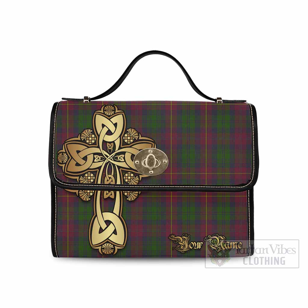 Tartan Vibes Clothing Cairns Tartan Waterproof Canvas Bag Golden Thistle Celtic Cross Style