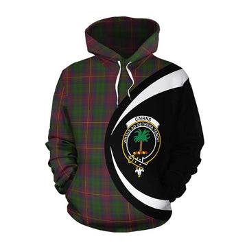 Tartan Vibes Clothing Cairns Tartan Cotton Hoodie with Family Crest Circle Style
