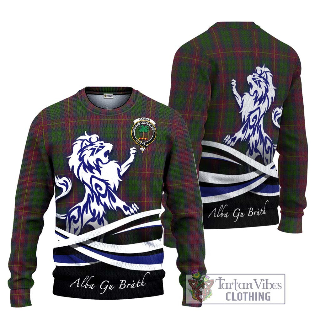 Cairns Tartan Ugly Sweater with Alba Gu Brath Regal Lion Emblem Unisex - Tartan Vibes Clothing