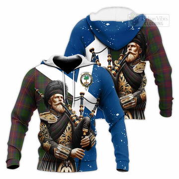 Cairns Tartan Knitted Hoodie with Family Crest Scottish Bagpiper Vibes Unisex Knitted Pullover Hoodie - Tartan Vibes Clothing