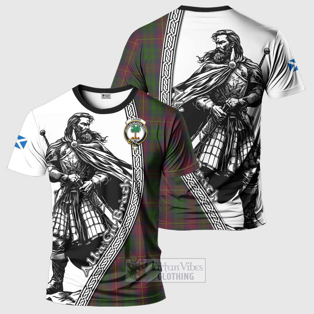 Cairns Tartan Clan Crest T-Shirt with Highlander Warrior Celtic Style Kid's Shirt - Tartan Vibes Clothing