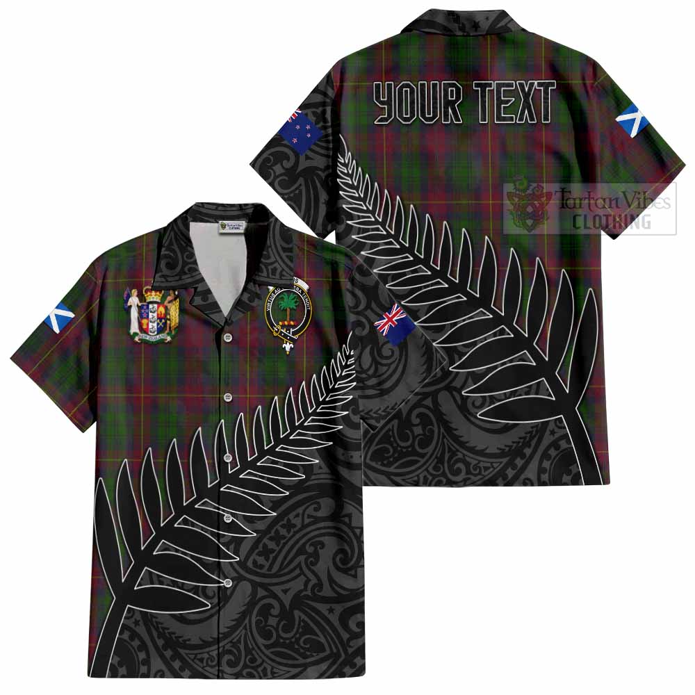Cairns Crest Tartan Hawaiian Shirt with New Zealand Silver Fern Half Style Kid - Tartan Vibes Clothing
