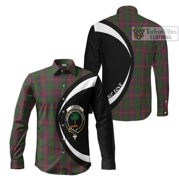 Cairns Tartan Long Sleeve Button Up with Family Crest Circle Style Men's Shirt S - Tartan Vibes Clothing