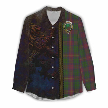 Cairns Tartan Family Crest Women's Casual Shirt Alba Gu Brath Be Brave Lion Ancient Style Female - Tartan Vibes Clothing