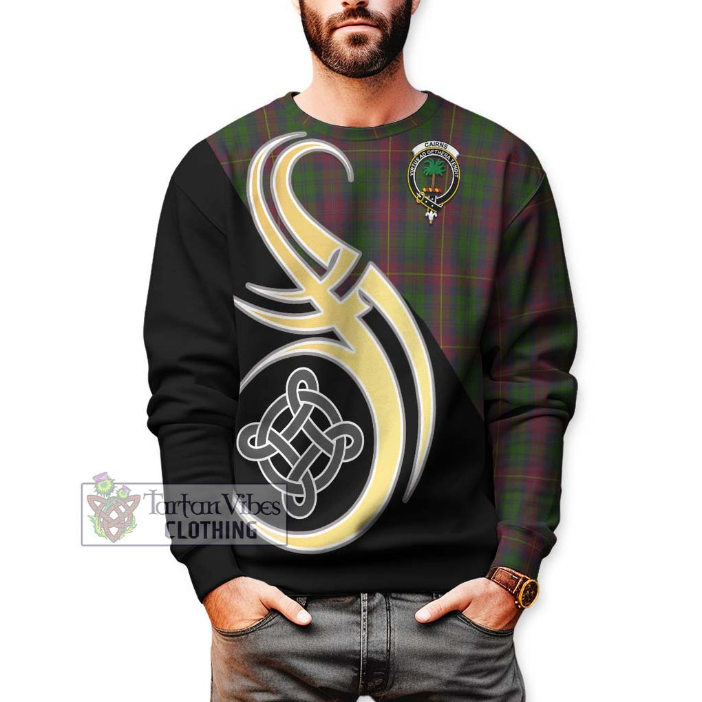 Cairns Tartan Sweatshirt with Family Crest and Celtic Symbol Style Unisex - Tartan Vibes Clothing
