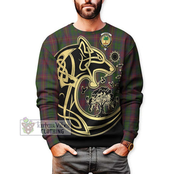 Cairns Tartan Sweatshirt with Family Crest Celtic Wolf Style Unisex - Tartan Vibes Clothing