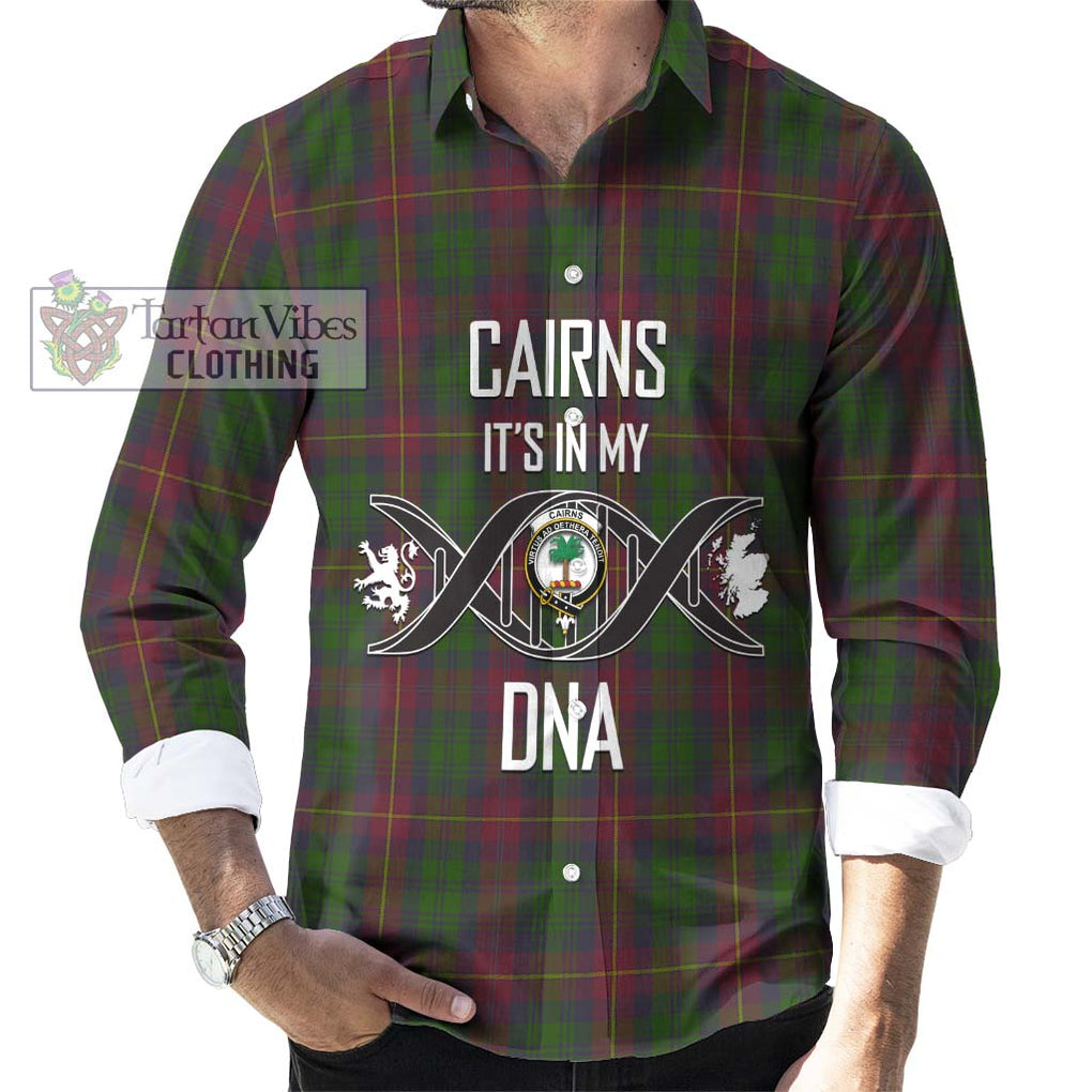 Cairns Tartan Long Sleeve Button Shirt with Family Crest DNA In Me Style Men's Shirt S - Tartanvibesclothing Shop