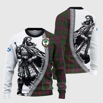 Tartan Vibes Clothing Cairns Tartan Clan Crest Knitted Sweater with Highlander Warrior Celtic Style