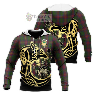 Cairns Tartan Knitted Hoodie with Family Crest Celtic Wolf Style Unisex Knitted Pullover Hoodie - Tartan Vibes Clothing