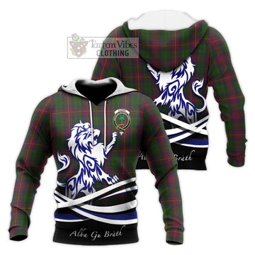 Cairns Tartan Knitted Hoodie with Alba Gu Brath Regal Lion Emblem Unisex Knitted Pullover Hoodie - Tartan Vibes Clothing