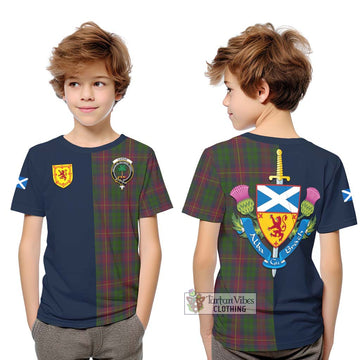 Cairns Tartan Kid T-Shirt Alba with Scottish Lion Royal Arm Half Style Youth XL Size14 - Tartan Vibes Clothing