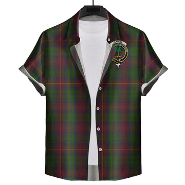 Cairns Tartan Short Sleeve Button Down Shirt with Family Crest