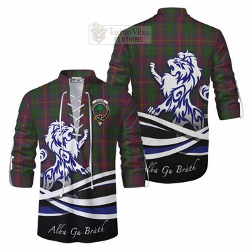 Cairns Tartan Ghillie Kilt Shirt with Alba Gu Brath Regal Lion Emblem Men - Tartan Vibes Clothing