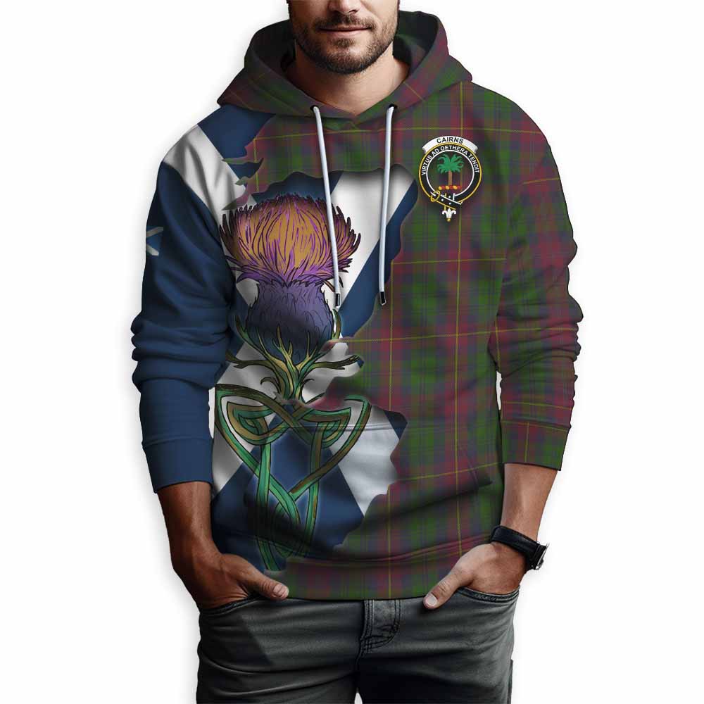 Tartan Vibes Clothing Cairns Tartan Family Crest Hoodie Scottish Thistle Celtic Inspired