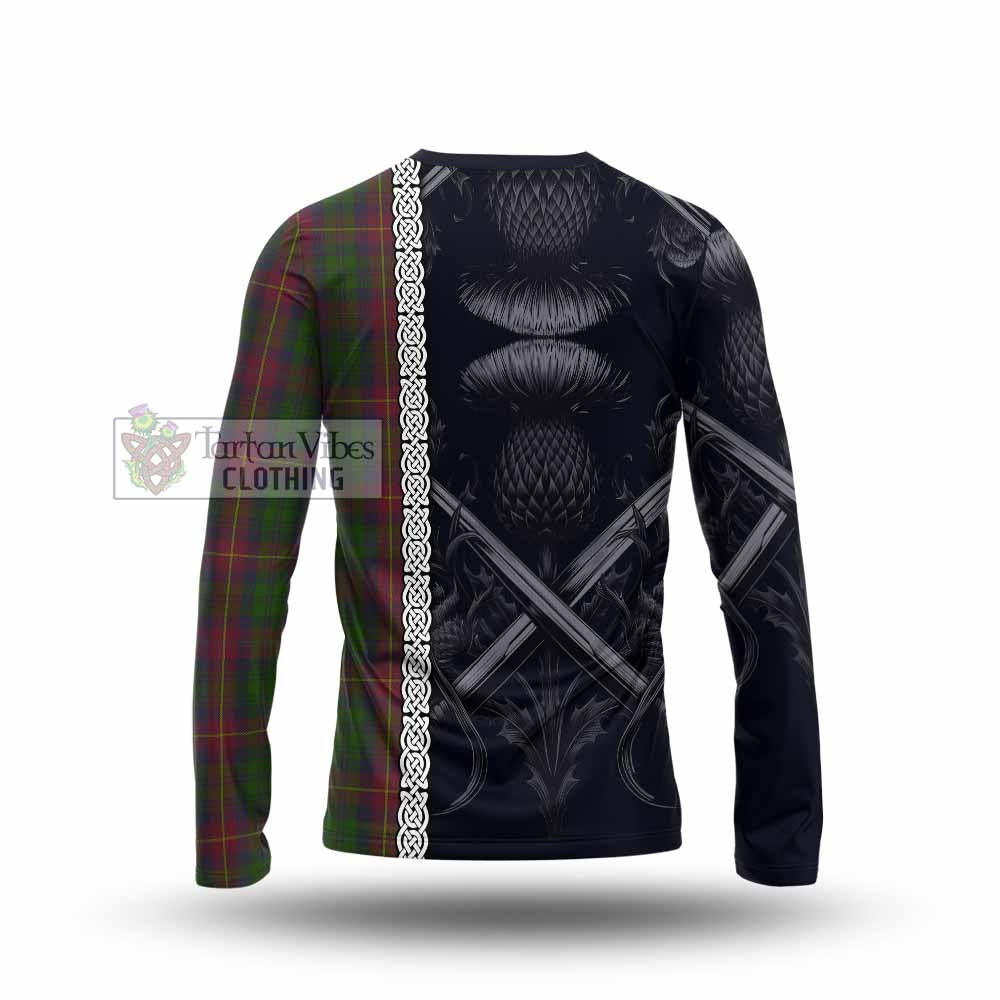 Cairns Tartan Long Sleeve T-Shirt with Family Crest Cross Sword Thistle Celtic Vibes - Tartan Vibes Clothing