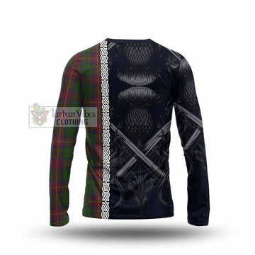 Cairns Tartan Long Sleeve T-Shirt with Family Crest Cross Sword Thistle Celtic Vibes - Tartan Vibes Clothing