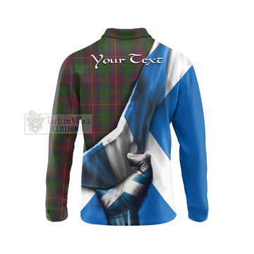 Cairns Tartan Long Sleeve Polo Shirt with Family Crest Scotland Patriotic Style - Tartan Vibes Clothing