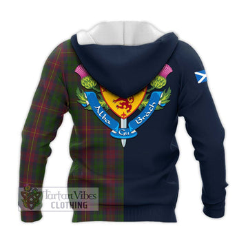 Cairns Tartan Knitted Hoodie Alba with Scottish Lion Royal Arm Half Style - Tartan Vibes Clothing