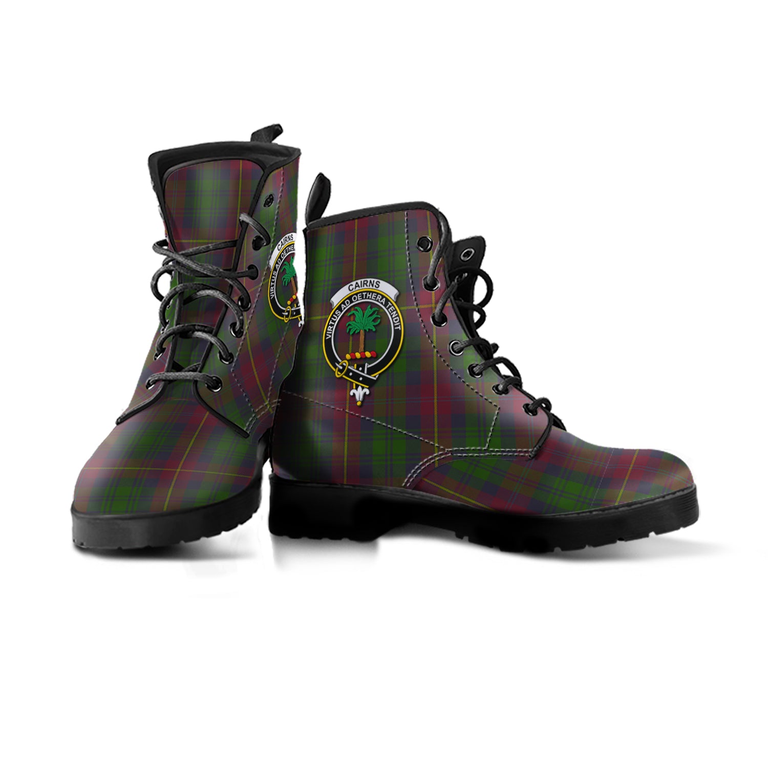 Cairns Tartan Leather Boots with Family Crest