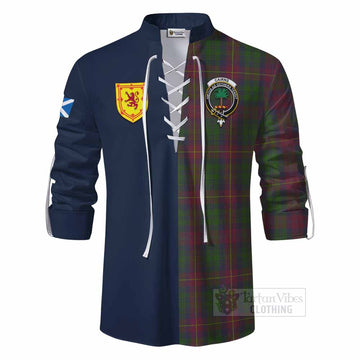 Cairns Tartan Ghillie Kilt Shirt Alba with Scottish Lion Royal Arm Half Style - Tartan Vibes Clothing
