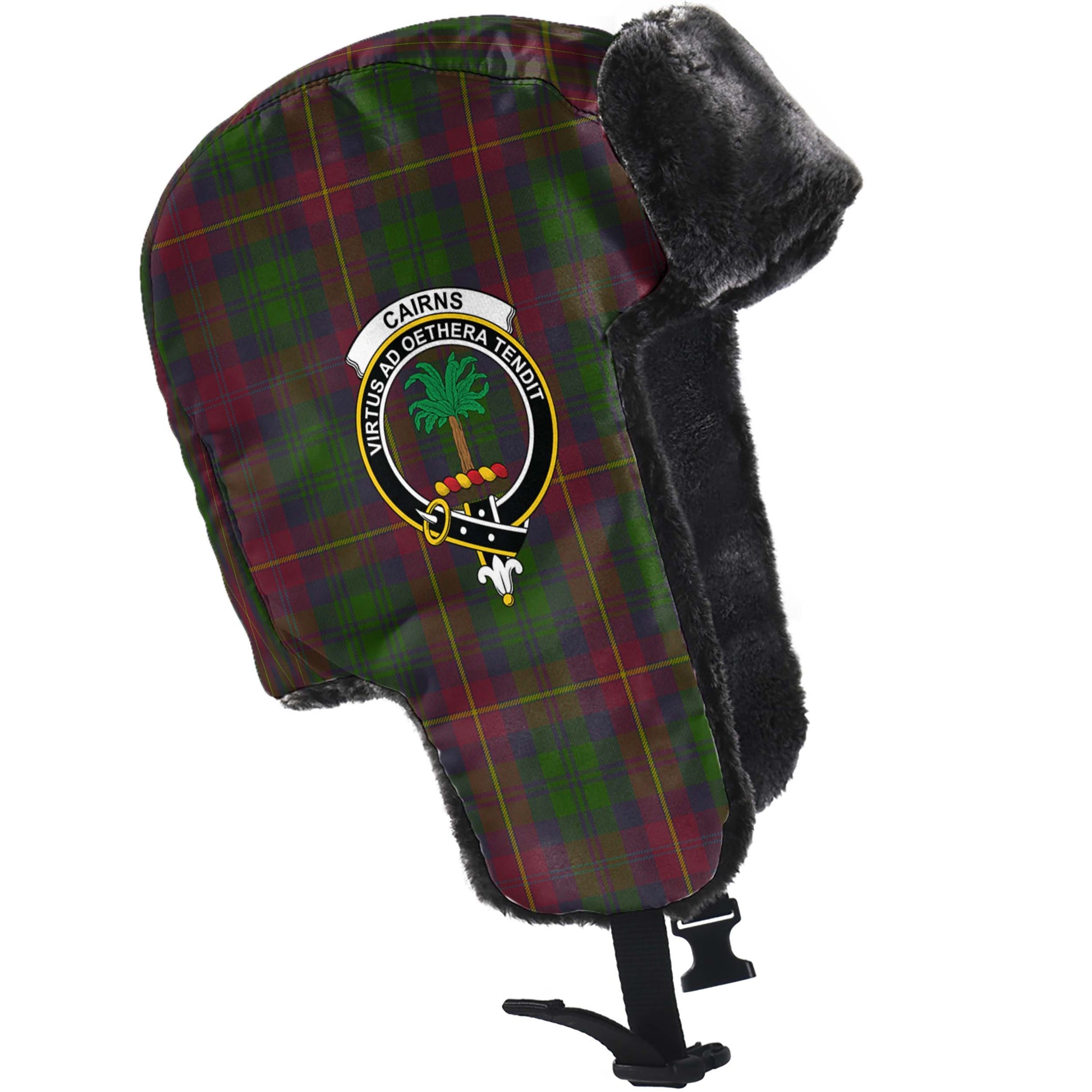Cairns Tartan Winter Trapper Hat with Family Crest - Tartan Vibes Clothing