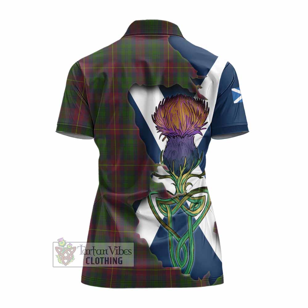 Tartan Vibes Clothing Cairns Tartan Family Crest Women's Polo Shirt Scottish Thistle Celtic Inspired