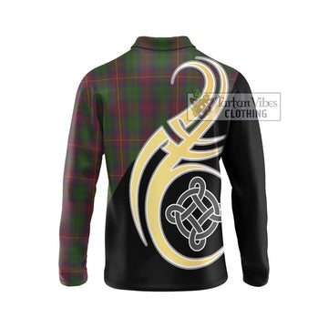 Cairns Tartan Long Sleeve Polo Shirt with Family Crest and Celtic Symbol Style - Tartan Vibes Clothing