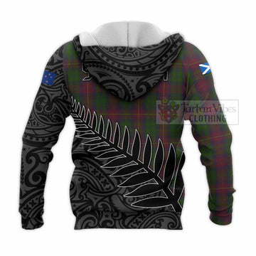 Tartan Vibes Clothing Cairns Crest Tartan Knitted Hoodie with New Zealand Silver Fern Half Style