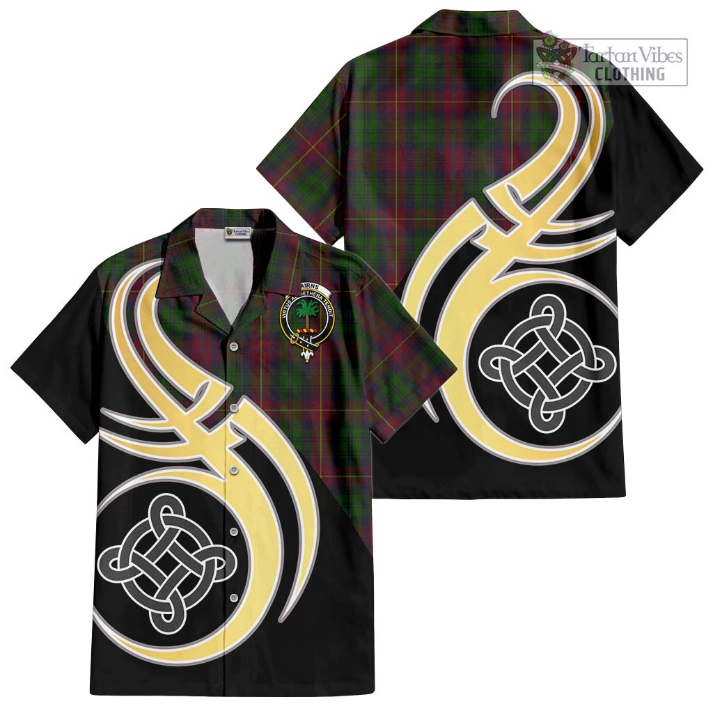 Cairns Tartan Hawaiian Shirt with Family Crest and Celtic Symbol Style - Tartan Vibes Clothing