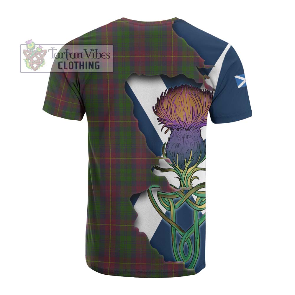 Tartan Vibes Clothing Cairns Tartan Family Crest Cotton T-shirt Scottish Thistle Celtic Inspired